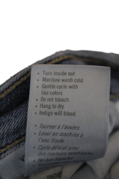 Paige Women Ankle Jeans Blue Mid Rise 27 Inseam Cotton Size 34
