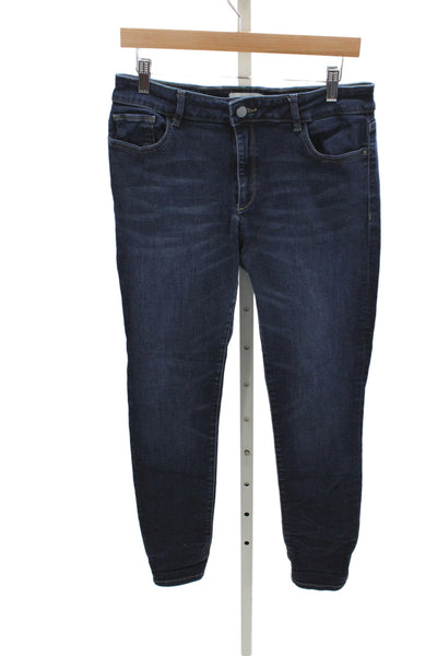 DL1961 Women Skinny Blue Jeans Mid Rise Cotton Button Size 31