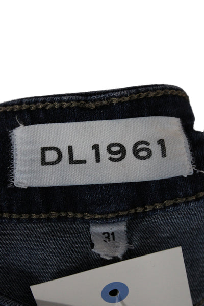 DL1961 Women Skinny Blue Jeans Mid Rise Cotton Button Size 31