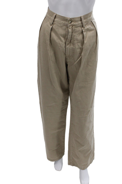 Denimist Unisex Adults Beige Chino Pants 100% Cotton Button Size 26