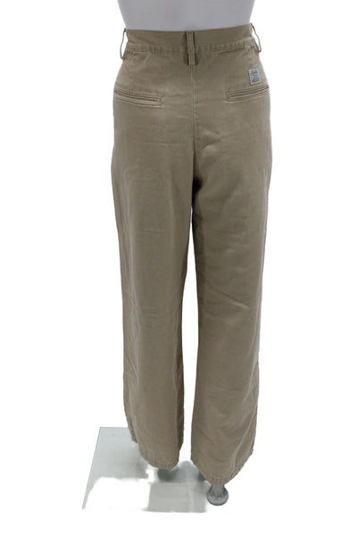 Denimist Unisex Adults Beige Chino Pants 100% Cotton Button Size 26