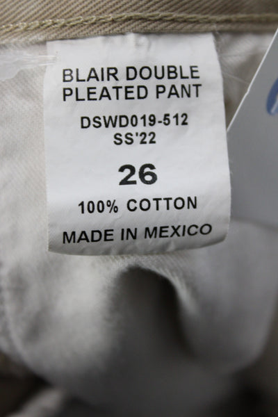 Denimist Unisex Adults Beige Chino Pants 100% Cotton Button Size 26