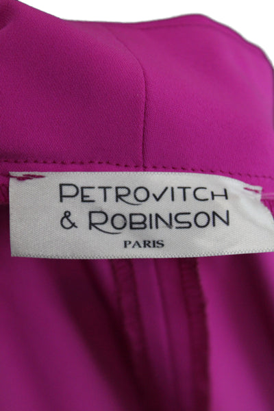 Petrovitch & Robinson Women Sheath Dress Pink High Neck Short Sleeve Size 36