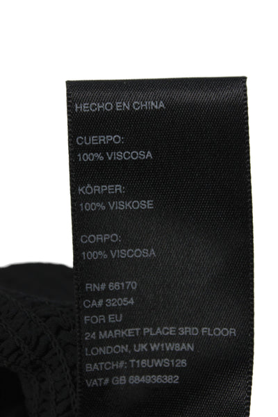 Ecote Women Black Viscose Square Neck Sleeveless Camisole Boho Size M