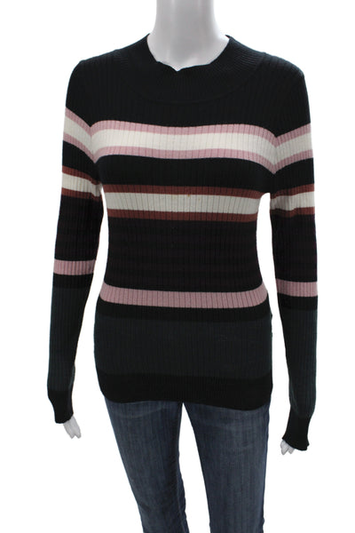 Heartloom Women Black Striped Pullover Sweater Size M
