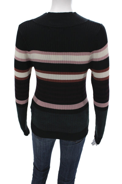 Heartloom Women Black Striped Pullover Sweater Size M