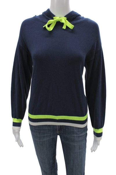 Whisper By Brodie Womens Blue Crewneck Pullover Cotton Long Sleeve Size S