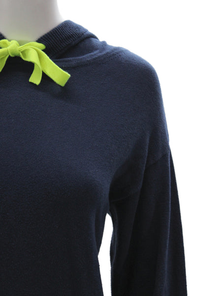 Whisper By Brodie Womens Blue Crewneck Pullover Cotton Long Sleeve Size S