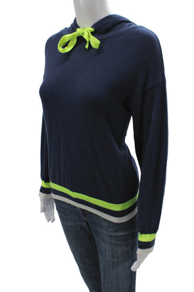 Whisper By Brodie Womens Blue Crewneck Pullover Cotton Long Sleeve Size S