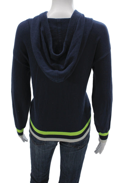 Whisper By Brodie Womens Blue Crewneck Pullover Cotton Long Sleeve Size S