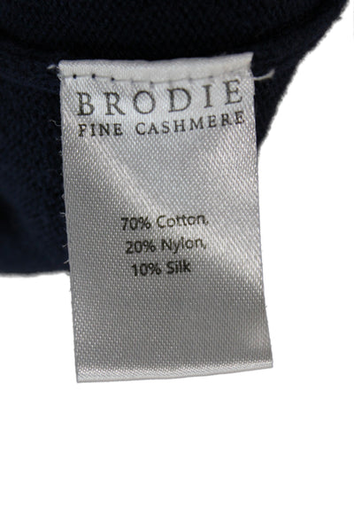 Whisper By Brodie Womens Blue Crewneck Pullover Cotton Long Sleeve Size S