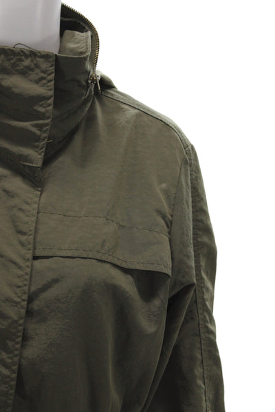Venezia-Milano Womens Anorak Jacket Green Nylon Zip Military Size M