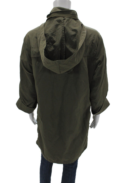 Venezia-Milano Womens Anorak Jacket Green Nylon Zip Military Size M