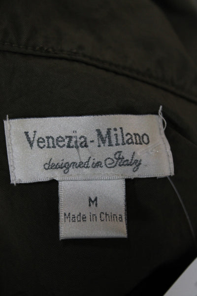 Venezia-Milano Womens Anorak Jacket Green Nylon Zip Military Size M