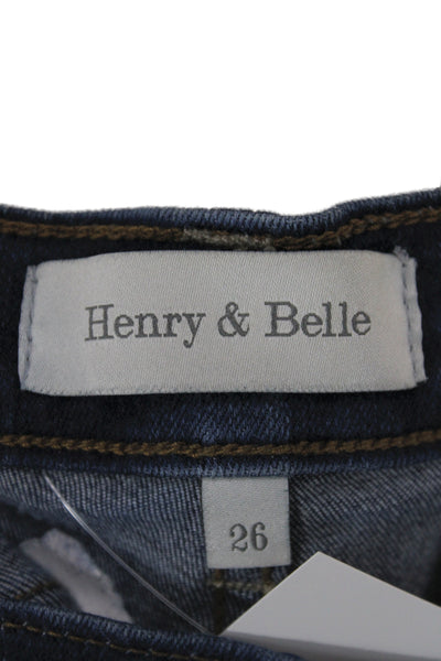 Henry & Belle Womens Skinny Blue Jeans Cotton Mid Rise Size 26
