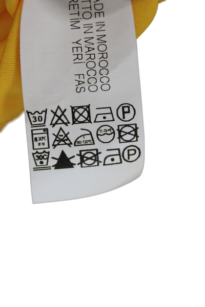 Zara Trafaluc Womens Mini Yellow Long Sleeve Round Neck Viscose Dress Size M