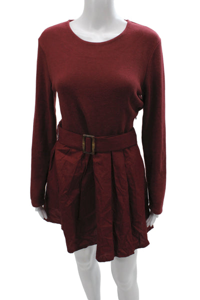Zara Women Sweater Dress Red Long Sleeve Cotton Size L