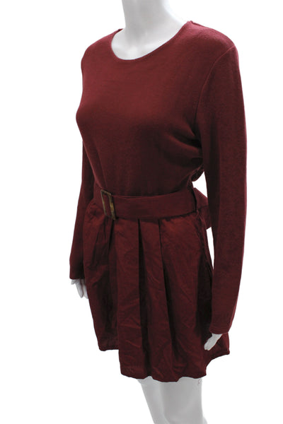Zara Women Sweater Dress Red Long Sleeve Cotton Size L