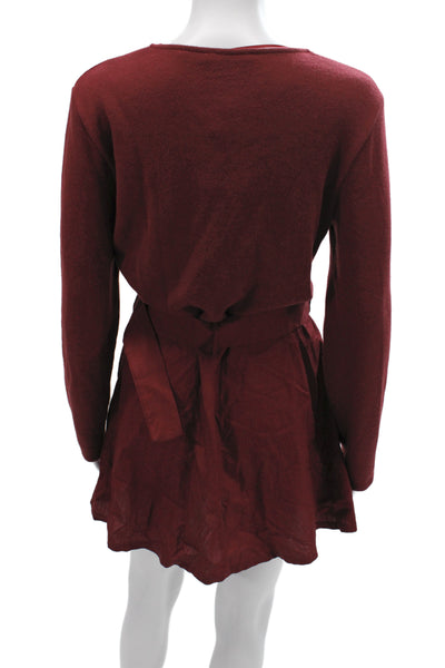 Zara Women Sweater Dress Red Long Sleeve Cotton Size L