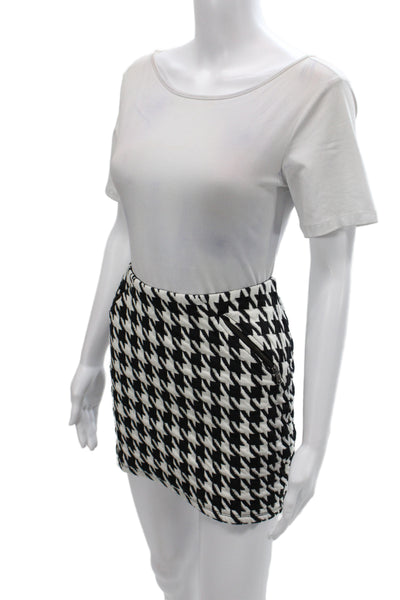 Zara Trafaluc Women Black Houndstooth Mini Skirt Size M