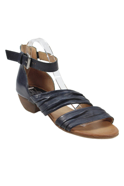 Miz Mooz Womens Leather Buckle Ankle Strap Sandals Black Size 9