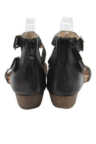 Miz Mooz Womens Leather Buckle Ankle Strap Sandals Black Size 9