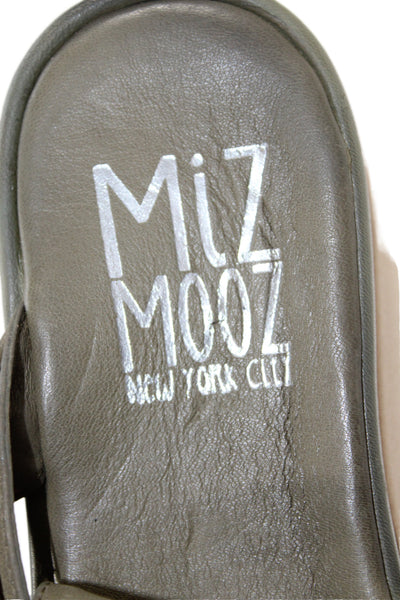 Miz Mooz Womens Leather Ankle Strap Sandals Olive Green Size 9