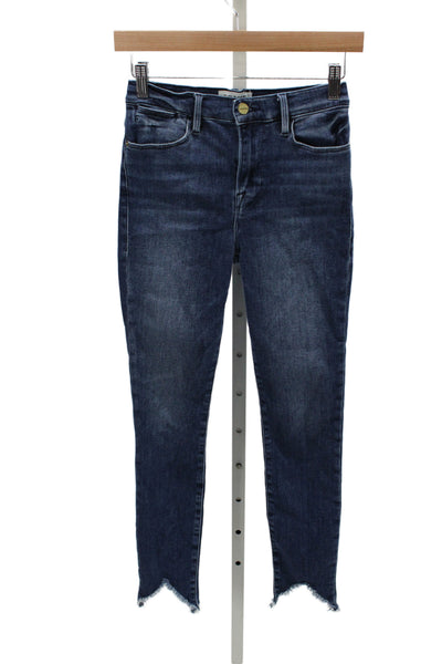 Frame Womens Ankle Jeans Blue Mid-Rise Cotton Size 25