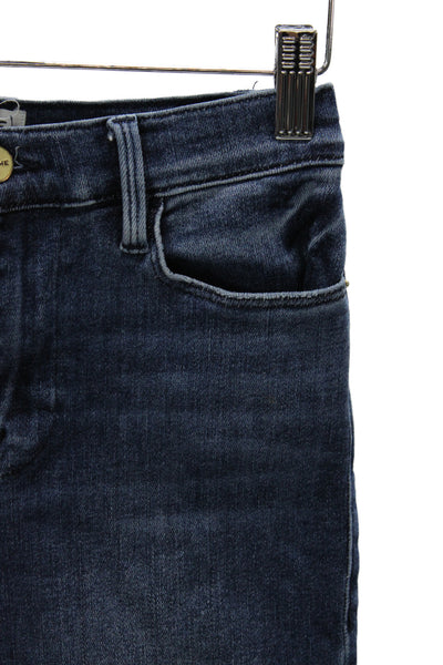 Frame Womens Ankle Jeans Blue Mid-Rise Cotton Size 25