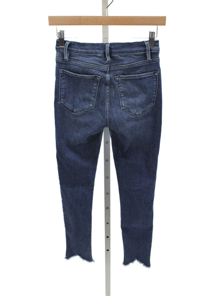 Frame Womens Ankle Jeans Blue Mid-Rise Cotton Size 25