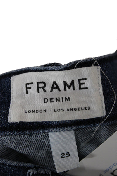 Frame Womens Ankle Jeans Blue Mid-Rise Cotton Size 25
