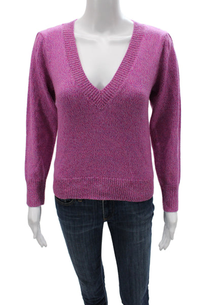 Veronica Beard Womens Multicolor V-Neck Merino Wool Pullover Sweater Size XS