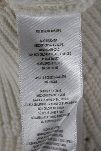 Joie Womens Pullover Sweater Ivory Mock Neck Long Sleeve Cotton Size XS