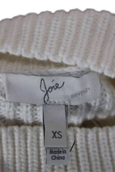 Joie Womens Pullover Sweater Ivory Mock Neck Long Sleeve Cotton Size XS