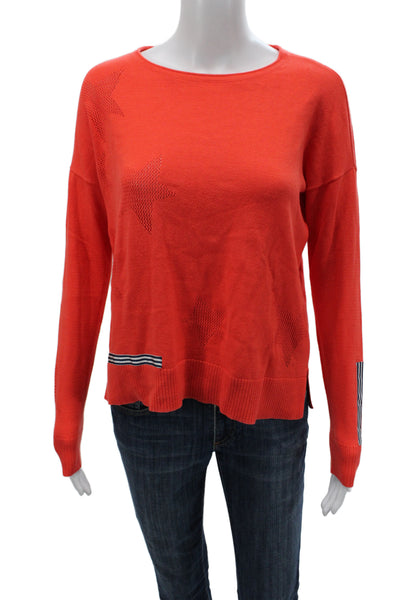 Lisa Todd Women Pullover Cotton Crew Neck Long Sleeve Red Size XS