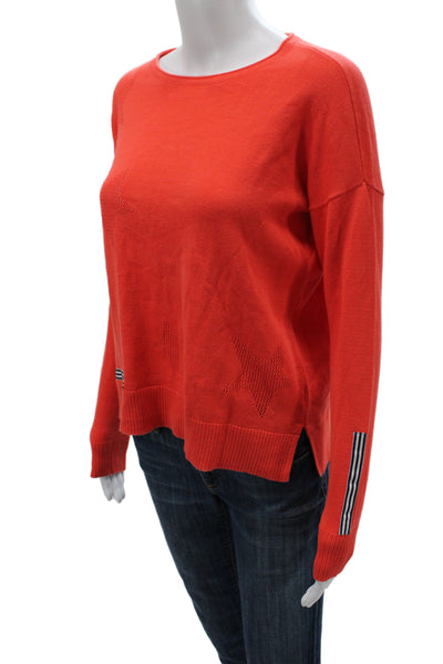 Lisa Todd Women Pullover Cotton Crew Neck Long Sleeve Red Size XS