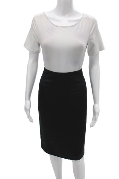 Escada Women Straight Pencil Silk Black Skirt Zip Size 38