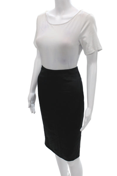 Escada Women Straight Pencil Silk Black Skirt Zip Size 38