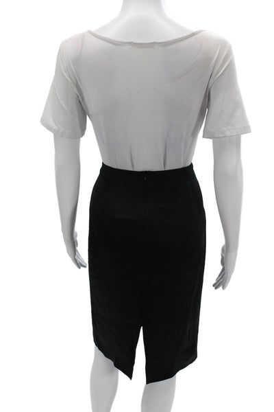 Escada Women Straight Pencil Silk Black Skirt Zip Size 38