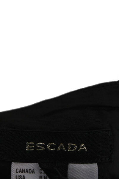 Escada Women Straight Pencil Silk Black Skirt Zip Size 38