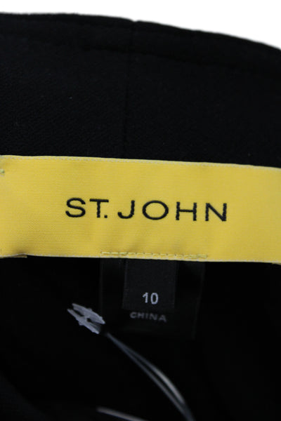 St. John Women Dress Pants Black Knit Classic Zip Size 10
