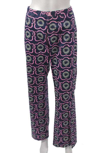Kathlin Argiro Atelier Women Dress Pants Blue Geometric Size 10