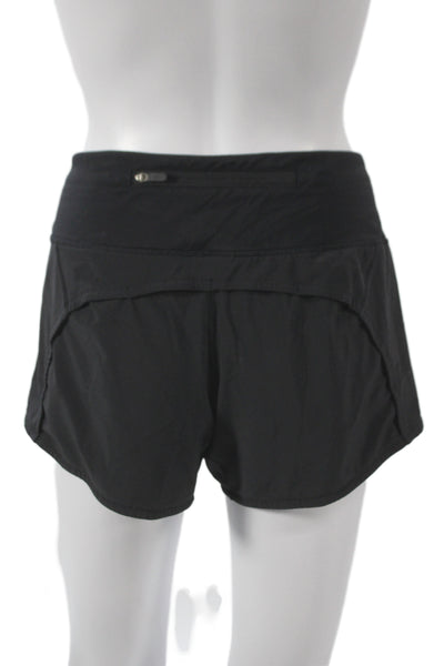 Lululemon Womens Athletic Shorts Black Zip Synthetic Athleisure Size 8