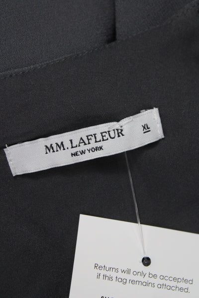 M.M. Lafleur Womens Tunic Blouse Gray Sleeveless Round Neck Button Size XL
