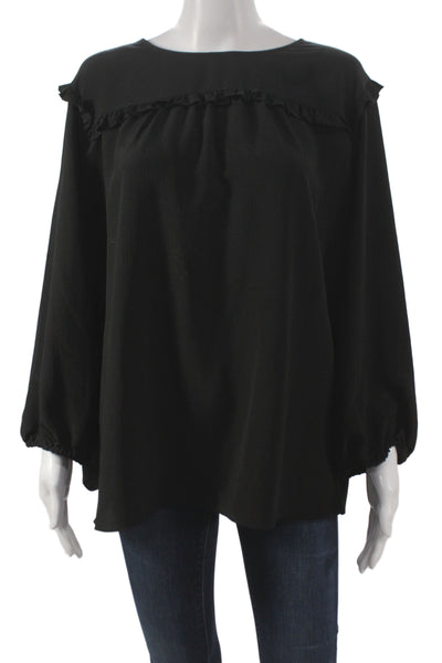 Juicy Couture Womens Tunic Black 3/4 Sleeve Round Neck Polyester Size 2XL