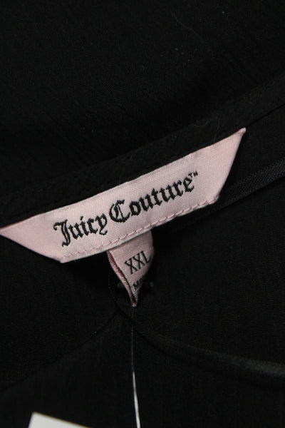 Juicy Couture Womens Tunic Black 3/4 Sleeve Round Neck Polyester Size 2XL