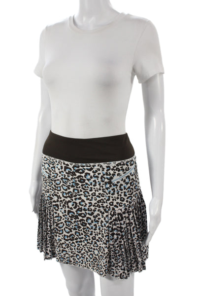 Designer Womens Athletic Animal Print Skort Mini Black Size S