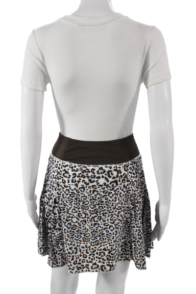 Designer Womens Athletic Animal Print Skort Mini Black Size S