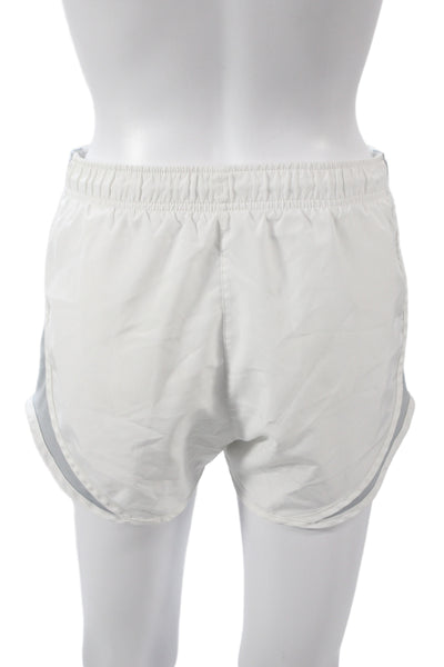Nike Womens Athletic White Shorts 100% Recycled Polyester Drawstring Size XS