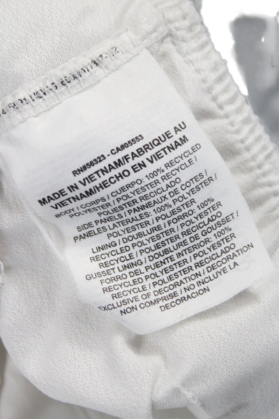 Nike Womens Athletic White Shorts 100% Recycled Polyester Drawstring Size XS